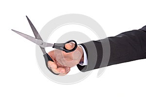 Scissors in hand photo