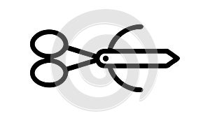 Scissors Icon, Crafting Cutting Tool, vector design Generative AI