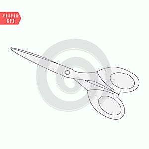 Scissors icon. Cutting scissors icon. Vector illustration. Isolated on white background. Web design element. photo