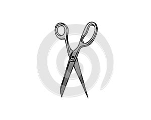 Scissors icon simple vector sign and modern symbol. Scissors vector icon illustration, editable stroke element isolated on white