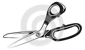 Scissors icon. Tailor fabric cutting tool symbol