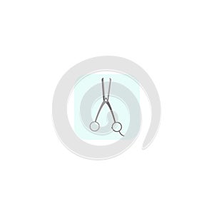Hairdressing scissors icon. Shearing scissors. Scissors. Vector illustration. EPS 10. photo