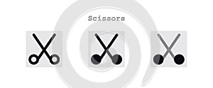 scissors icons set