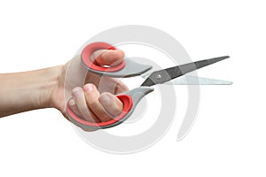 Scissors in the left hand