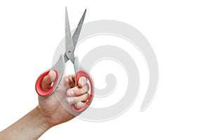 Scissors in the left hand