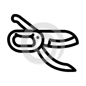 scissors lettuce line icon vector illustration
