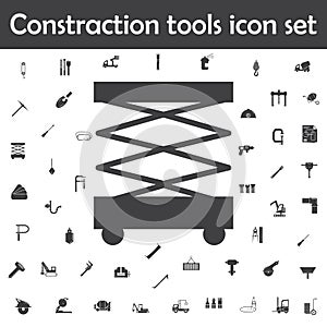 Scissors lift icon. Constraction tools icons universal set for web and mobile