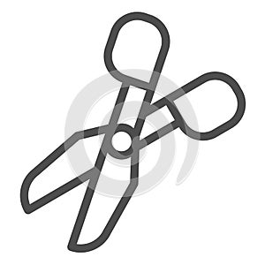 Scissors line icon. Opened shears symbol, outline style pictogram on white background. School or office instrument sign