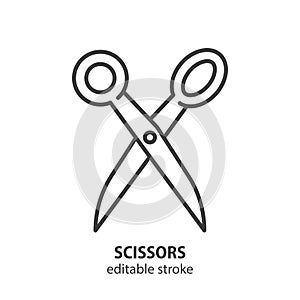Scissors line icon. Tailor symbol. Editable stroke. Vector illustration