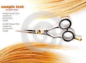 Scissors and lock of hair