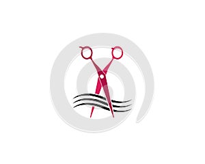 Scissors logo vector icon