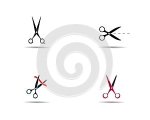 Scissors logo vector icon