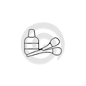 scissors with paper glue stapler icon. scissors with paper thin line icon