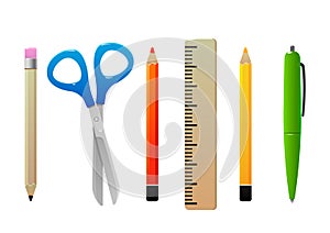 Scissors pencil line pen for school