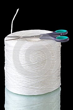 Scissors and polypropylene thread