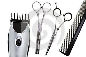 Scissors, scissors tapering, machine for hairstyle