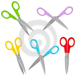 Scissors set on white background. Vector illustration