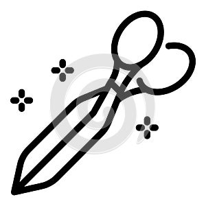 Scissors shoe repair icon, outline style