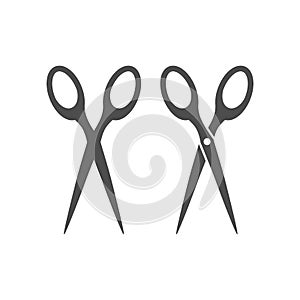 Scissors silhouette black vector icon.