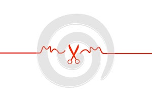 Scissors thin line background vector eps 10