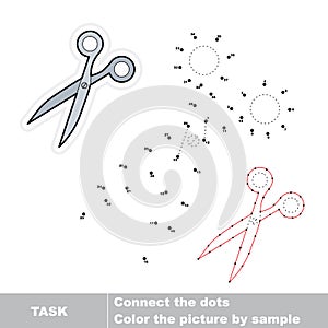 Scissors to be traced. Vector numbers game.