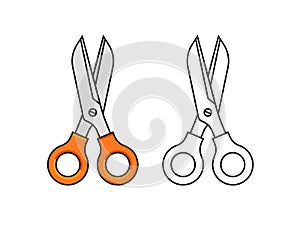 Scissors vector flat design illustration