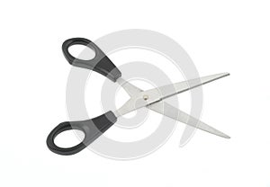 Scissors on white background