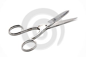 Scissors on a white background