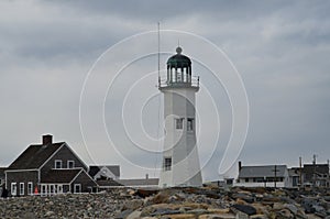 Scituate Light and Homes in a Scituate Neighborhood