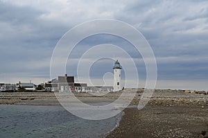 Scituate Light with a Very Rocky Beach