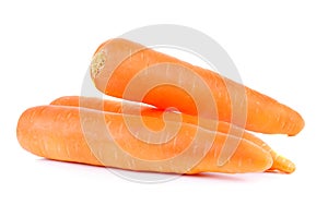 scloseup carrots on white background