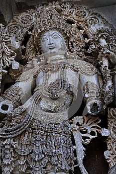 A sclupture at Halebidu temple photo