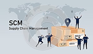 SCM Supply chain management delivery inventory logistic world wide commerce industry