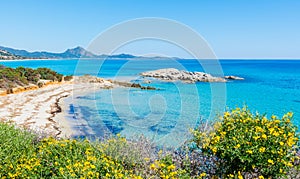 Scoglio di Peppino beach on a sunny day