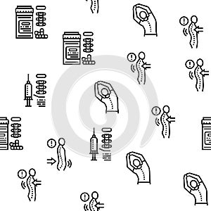 Scoliosis Disease Collection Icons Set Vector