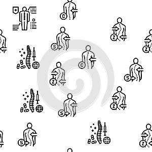 Scoliosis Disease Collection Icons Set Vector