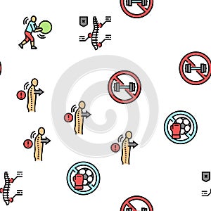 Scoliosis Disease Collection Icons Set Vector