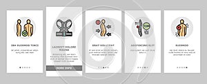 Scoliosis Disease Onboarding Icons Set Vector