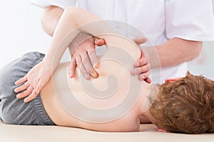 Scoliosis exercises with professional therapist