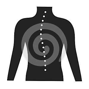 Scoliosis glyph black icon. Spinal deformity. Isolated vector element