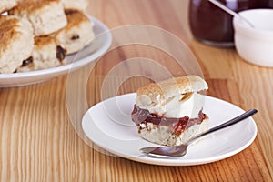 Scones with Strawberry Jam and Whipped Cream