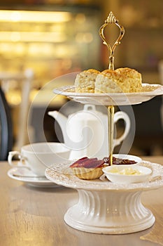 Scones and tea set