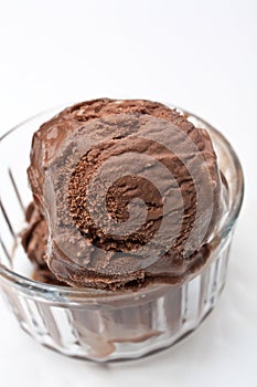 Scoop of chocolate ice cream