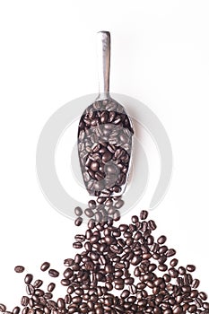Scoop of coffee beans