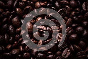 Scoop of coffee beans