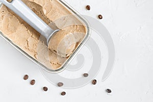 Scoop of coffee ice cream