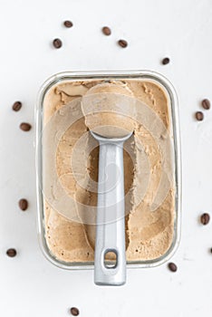 Scoop of coffee ice cream