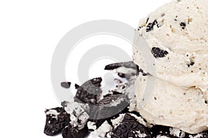 Scoop of cookies and cream ice cream