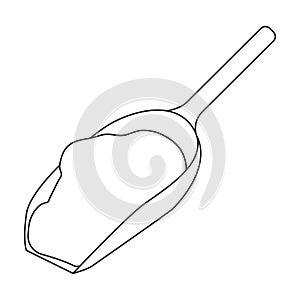 Scoop flour vector icon.Outline vector icon isolated on white background scoop flour.