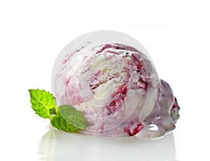 Scoop of fruit ice cream